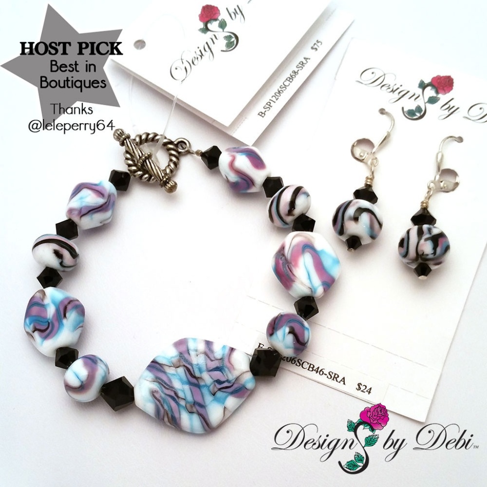 OOAK Handmade Glass & Crystal Jewelry Set